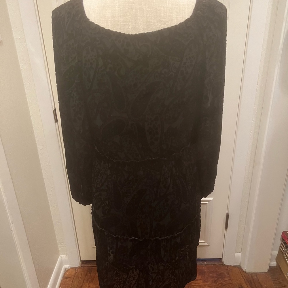 Black Velvet Betsey Johnson Party Dress Vneck Fit And Flare - Picture 9 of 10